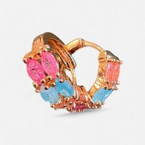 Elegant Gold Plated and Multicolor Gemstone Earrings